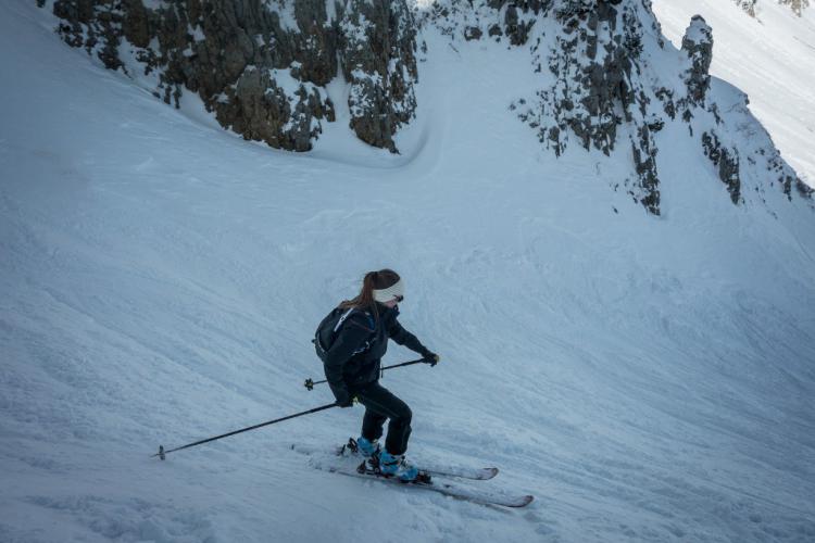 la descente du pas de la ville à ski de randonnée